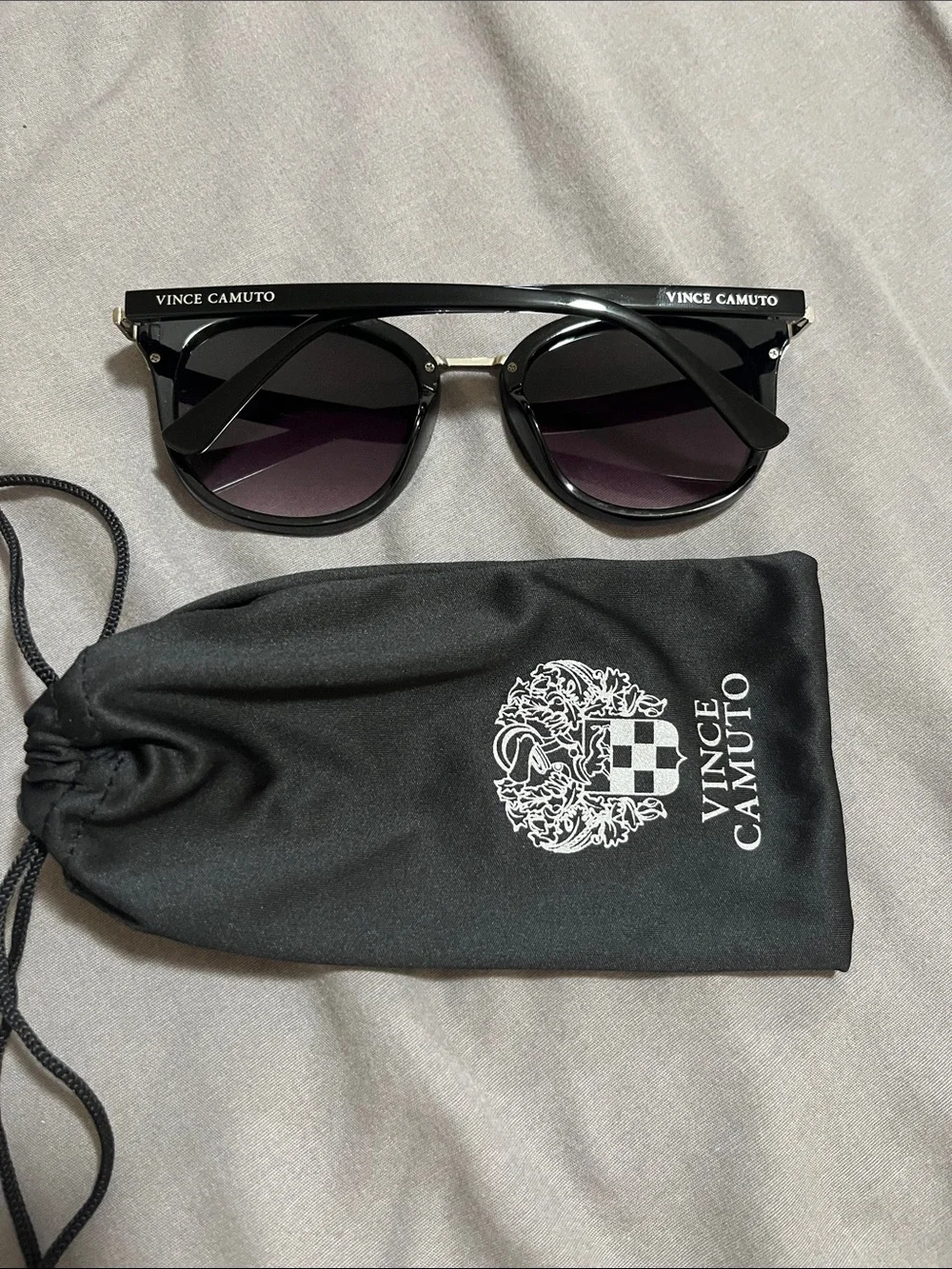 NWOT Vince Camuto Black and Gold Sunglasses